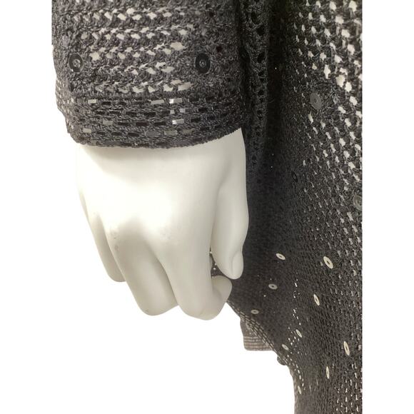 St. John Evening By Marie Gray Cover Up Women’s 1 Size Open Knit Poncho Sequins - Picture 6 of 8